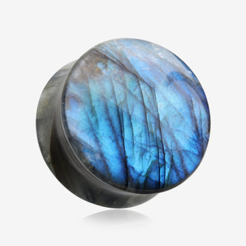 A Pair Of High Grade Labradorite Concave Stone Double Flared Plug